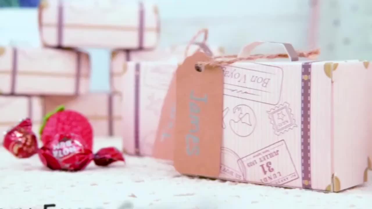 100pcs Mini Luggage Gift Boxes with Tags & Twine